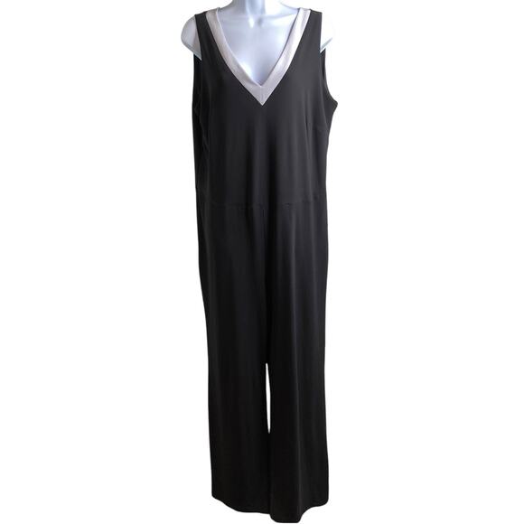 Lauren Ralph Lauren Pants - Lauren Ralph Lauren Black Wide‎ Leg Jumpsuit Size 1X Flowy Boho Retro Vibes